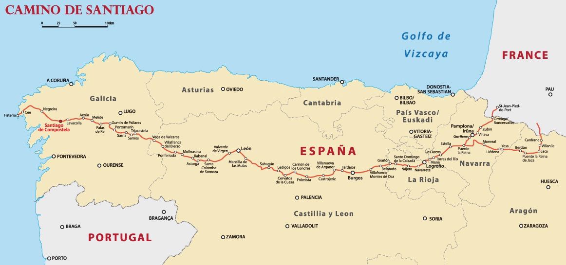 Camino de Santiago map