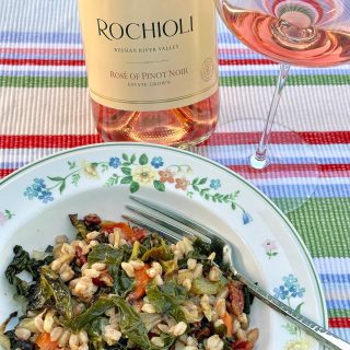 2021 Rochioli Rosé of Pinot Noir has to be the most complex rosé I’ve tasted in some time…possibly since we tasted it at the winery and bought several bottles. The aromas include mixed berries and flowers with citrusy berry flavors and lively acidity. It paired perfectly with a warm roasted vegetable and farro salad. Bring on salad and patio season. And rosé season of course. @rochioliwinery
.
.
.
#pinotnoir #pinotnoirlover #russianrivervalley #sonomacounty #sonomawine #rosé #rosélover #roséandfood #roséwine #drinkpink #pinkwine #winenotes #winetraveler #winegeek #winewinewine #winewednesday #wine