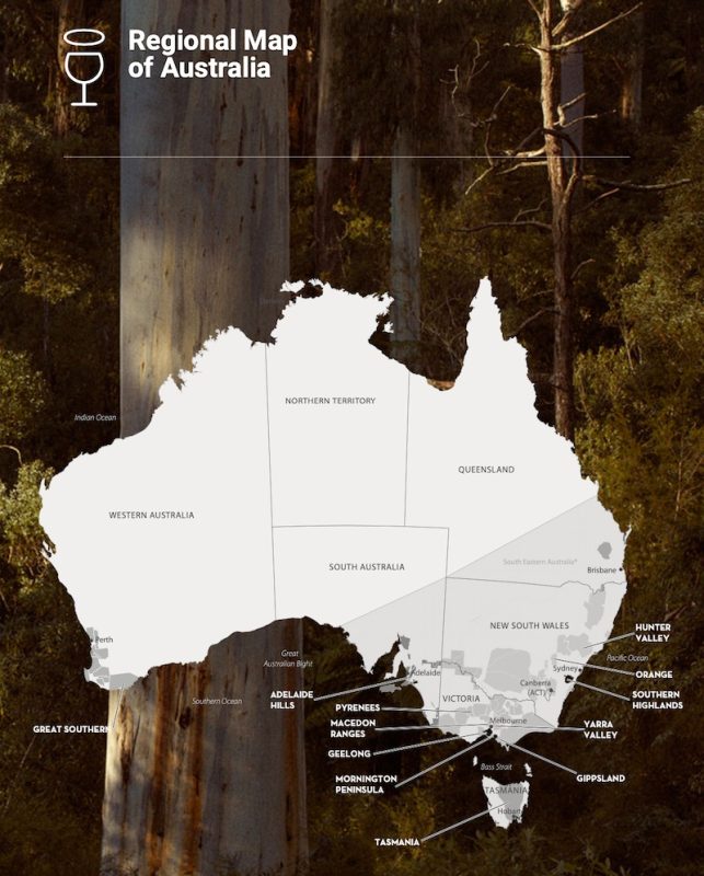 Australia Wine Regions map