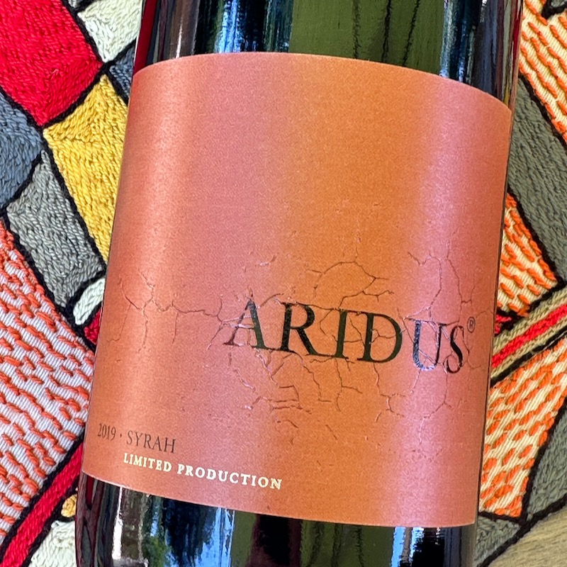 Photo of wine bottle label 2019 Aridus Syrah, Arizona